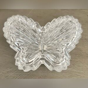 Gorham Lead Crystal Butterfly Trinket Dish